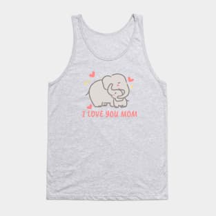 Baby and mother elephant hugging, happy mothers day Tank Top